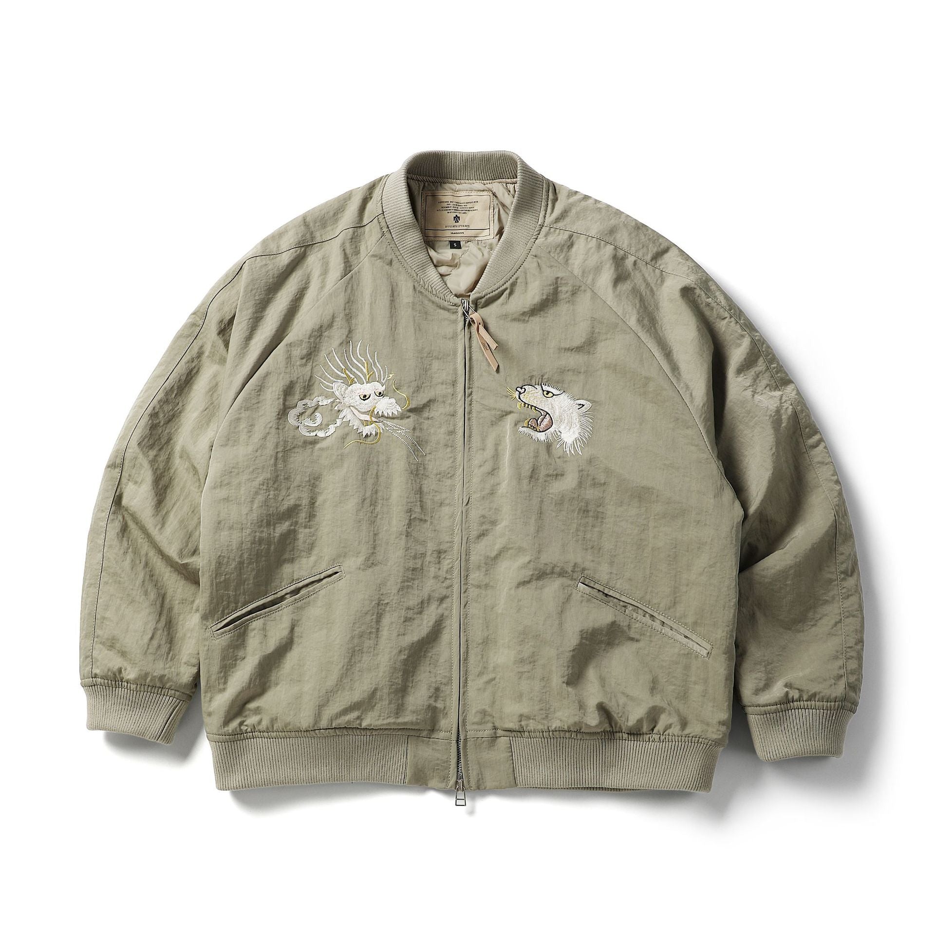 DRAGON & TIGER 刺繍 オーバーサイズ ボンバージャケット – タロベニ