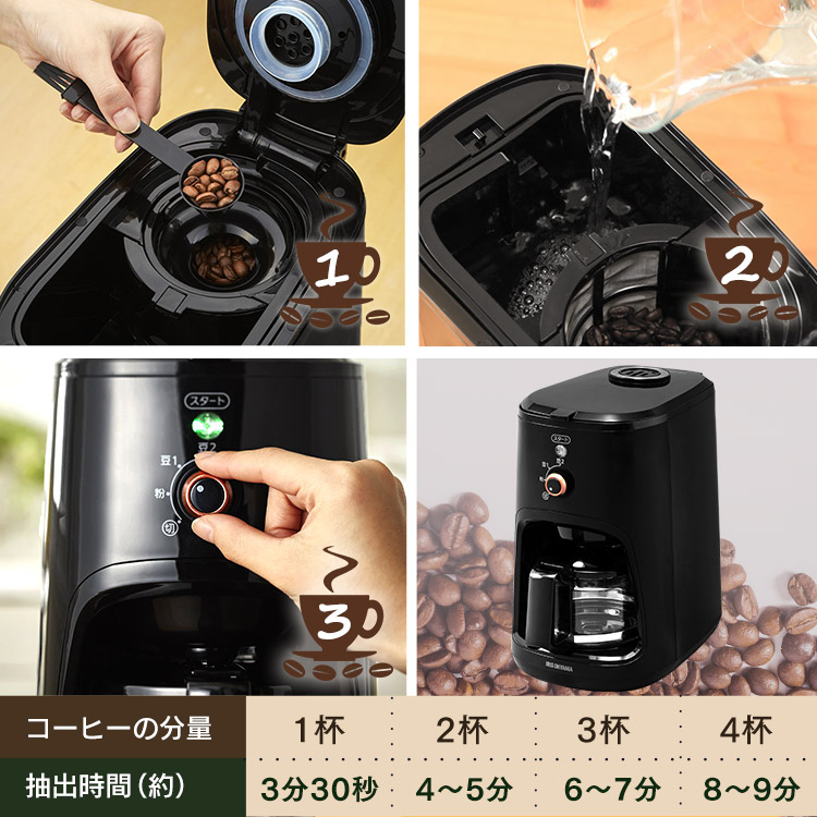 楽天市場】コーヒーメーカー 全自動 ミル付き 簡単操作 ドリップ式