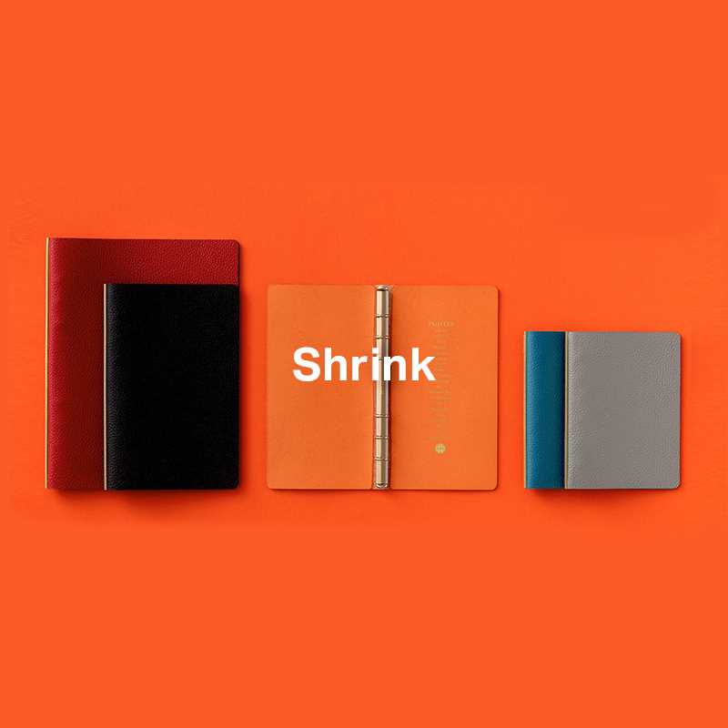 PLOTTER 6穴リングレザーバインダー シュリンクバイブルサイズオレンジ