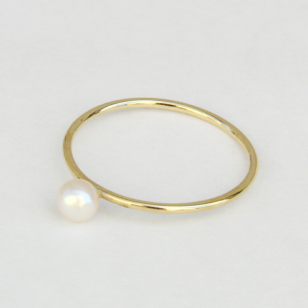 楽天市場】k18 パール リング 真珠 指輪 ピンキー あこや アコヤ 3mm