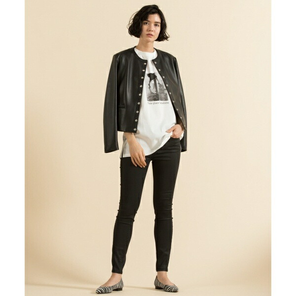 楽天市場】【中村アンさん着用】シープレザーノーカラー ジャケット