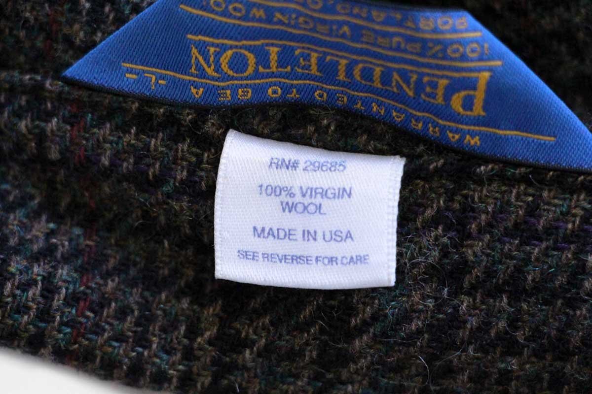 90s USA製 PENDLETONペンドルトン チェック ウールジャケット L