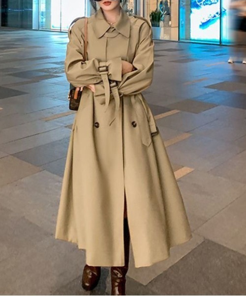 ＆soiree（アンドソワレ） トレンチコート コート ウエストベルト付き