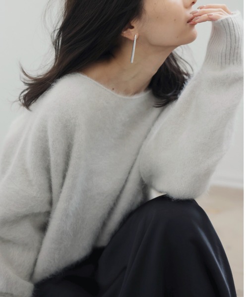 anuans（アニュアンス） ニット ラクーンボートネックニットプル