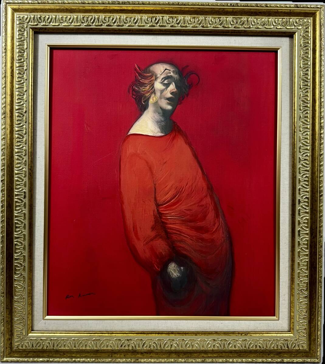 真作】 桝田隆一 紅富士 赤富士 昭和61年 日本画 絵画 現状品 美品 真