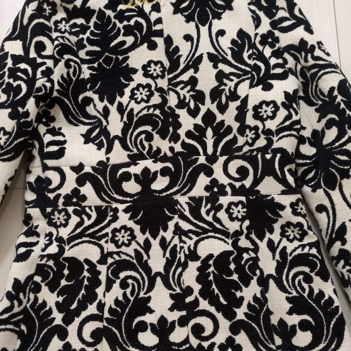 Desigual デシグアル ジャガード ロングコート Aライン 花柄