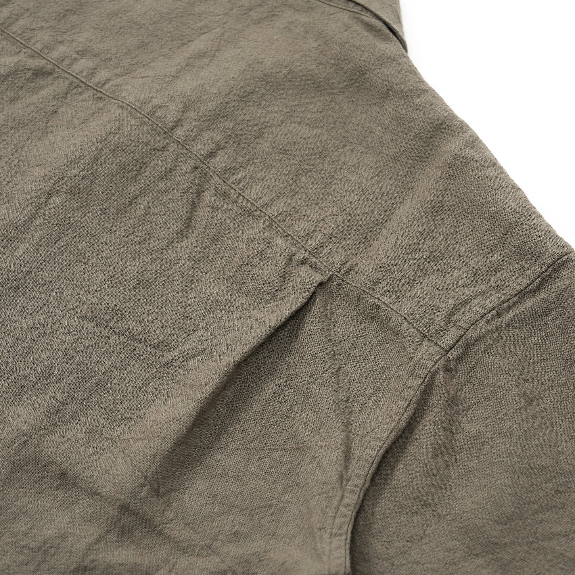 Hemp Short Sleeve Open Collar Shirt (brown) | OVY