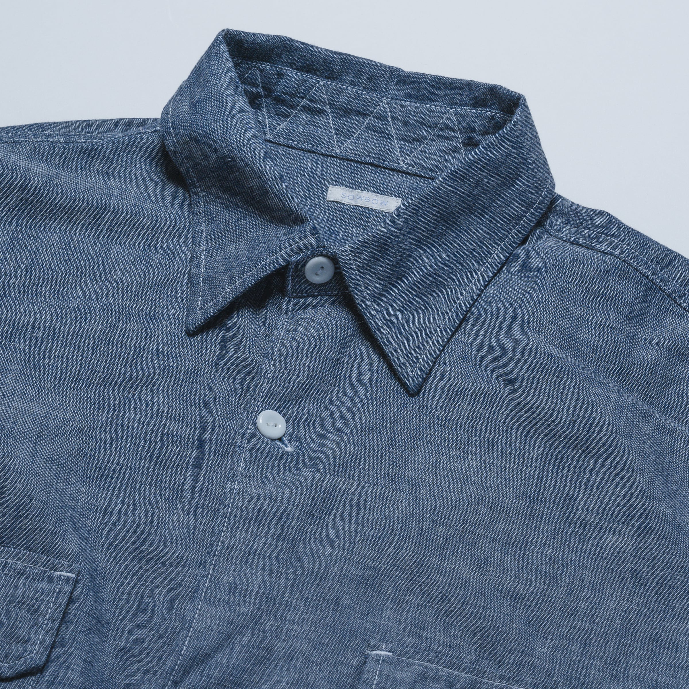 SOWBOW SHIRT -J FLAP POCKET WORK SHIRT CHAMBRAY INDIGO | SOWBOW