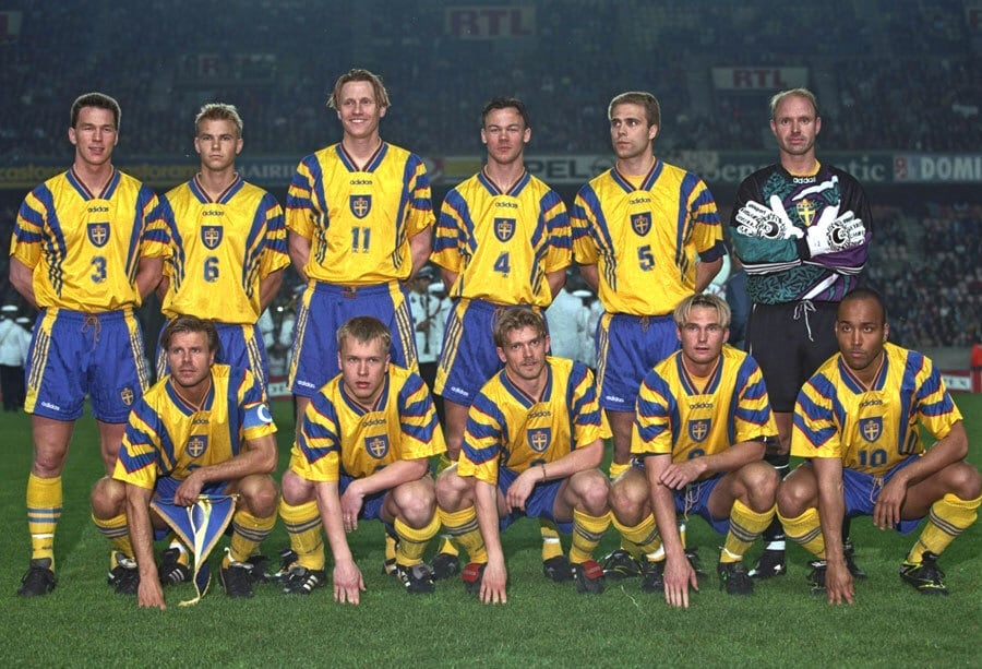 スウェーデン代表 1996 adidas ホーム半袖 ユニフォーム（インポートL