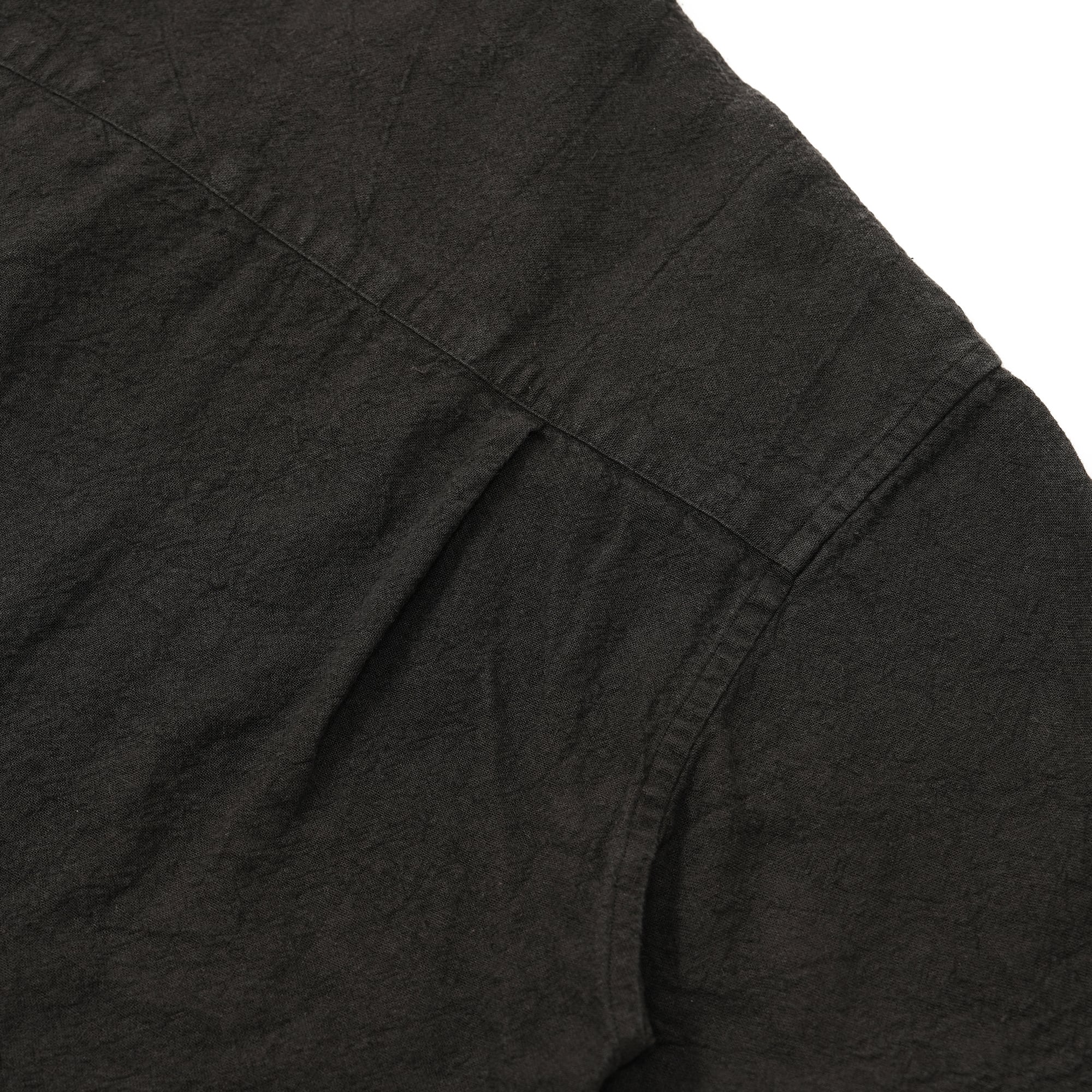 Hemp Short Sleeve Open Collar Shirt (black) | OVY