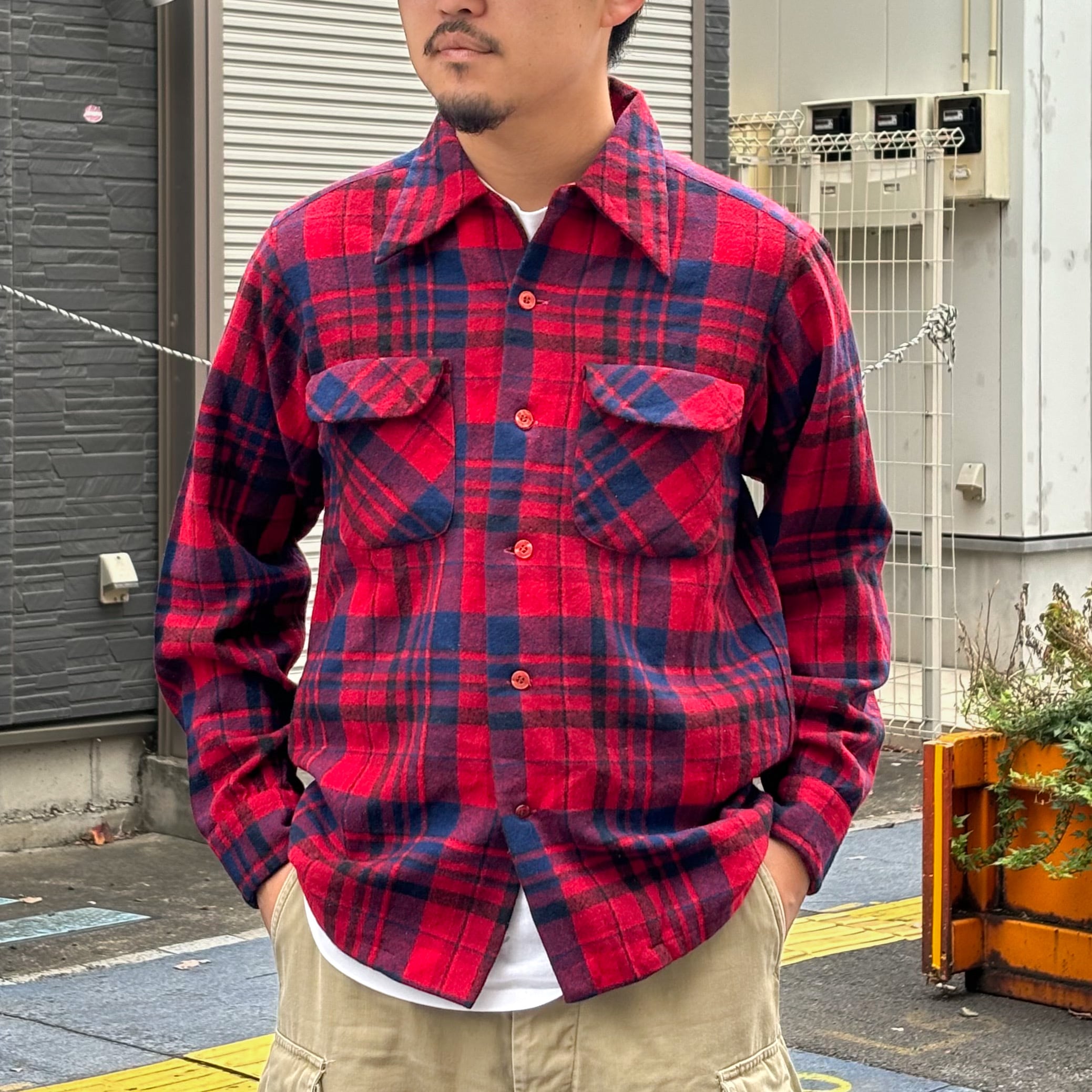70's PENDLETON Wool Board Shirt M / ペンドルトン ボードシャツ