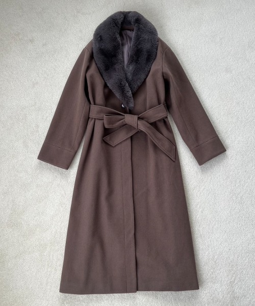 セール】ファー付きロングコート／マルチWAYデザイン（チェスター