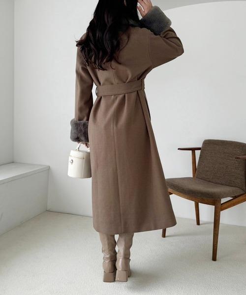 セール】ファー付きロングコート／マルチWAYデザイン（チェスター