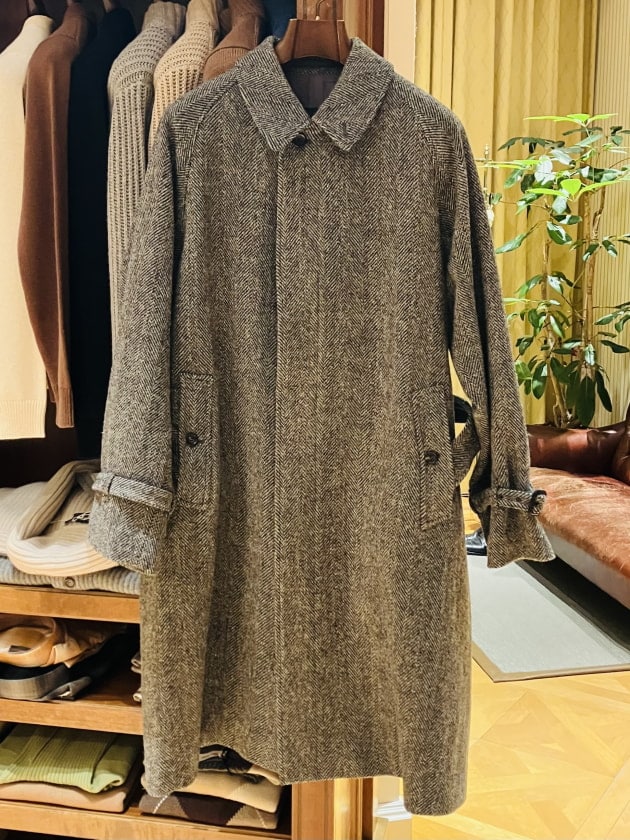 BEAMS F / HARRIS TWEED ヘリンボーン シングル ラグランスリーブ