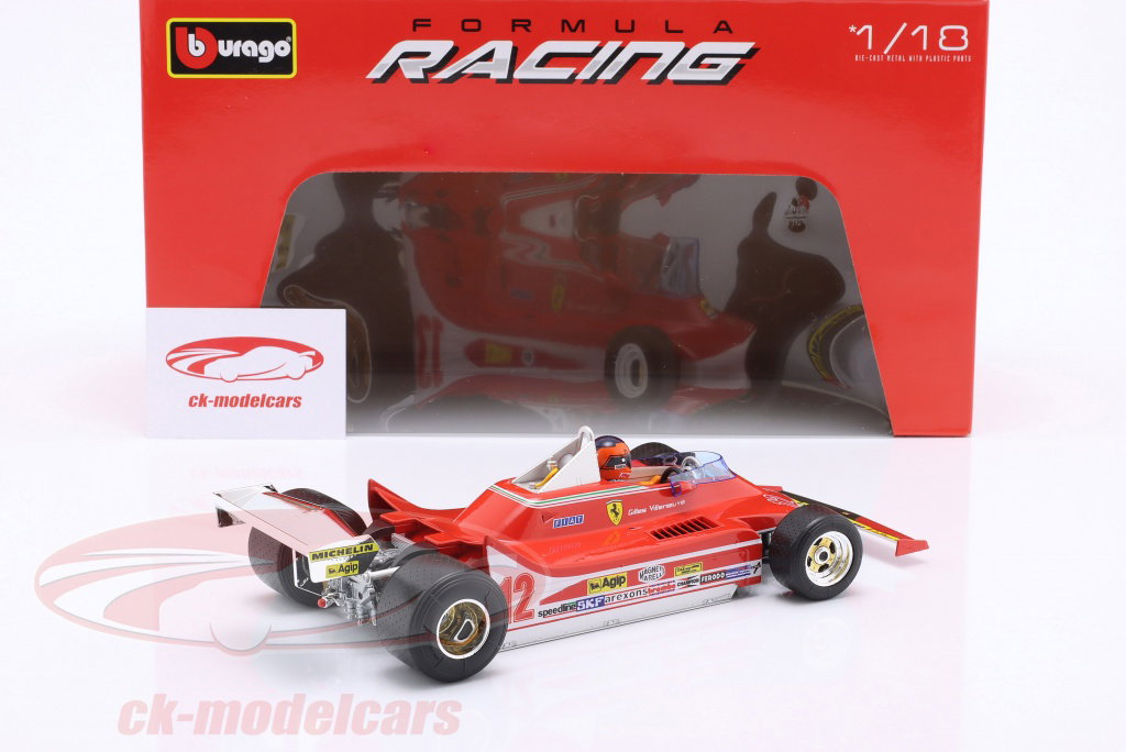 Bburago 1:18 G. Villeneuve Ferrari 312T4 #12 勝者 南アフリカ GP 式