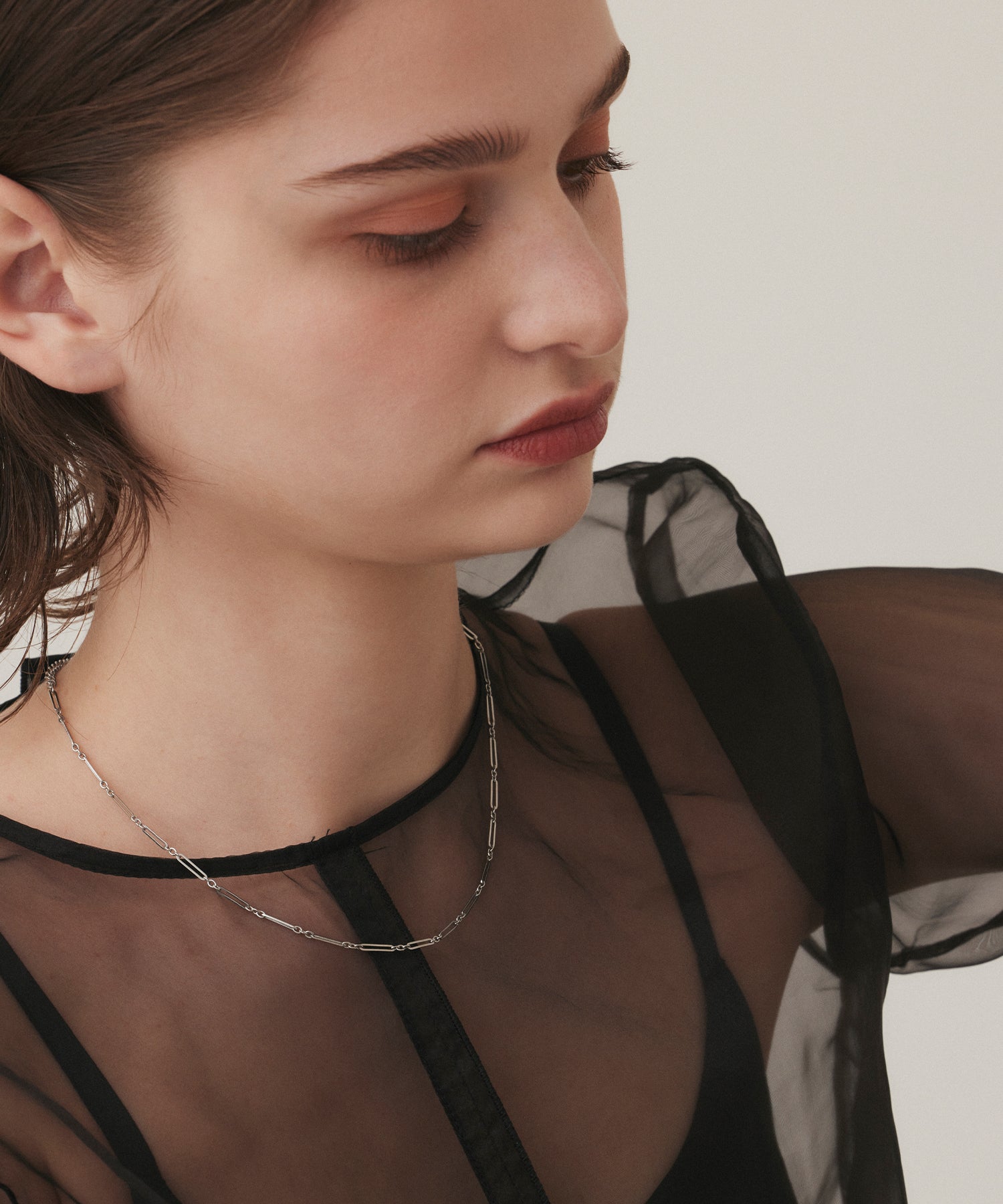 シルバー]リンクチェーンネックレス