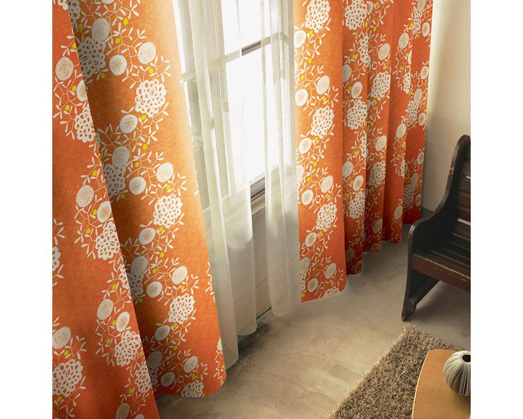 シビラ オレンジカーテン サンゲツ レースカーテン 2セット シビラ