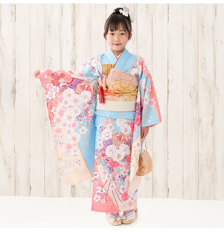 七五三 着物セット 女の子 7才 7歳 フルセット 絵羽柄 古典柄 四つ身