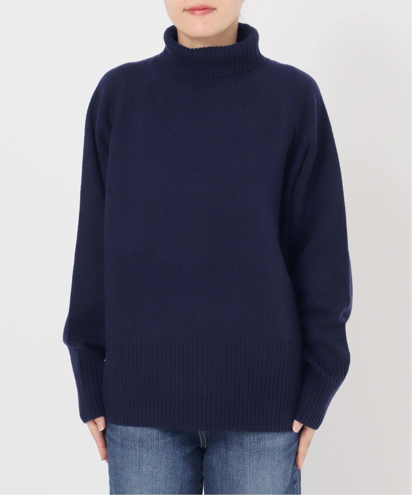 WEB限定カラー有り》ウールカシミヤ ラグランタートルニット（ニット