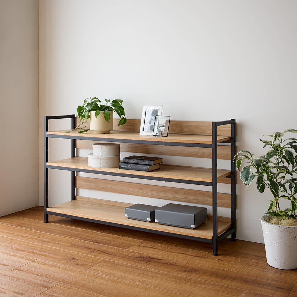 オーク棚板ディスプレイシェルフ 幅121cm高さ85cm 通販 - ディノス