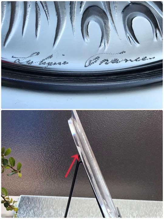 アンティークラリック孔雀クリスタルプレート1970年希少美品