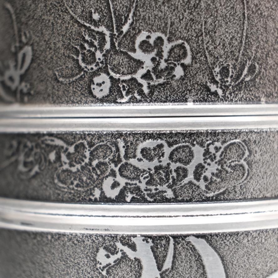 間村自造 錫製 茶筒 茶壺 煎茶道具 重量約306g y-400 : アンティーク