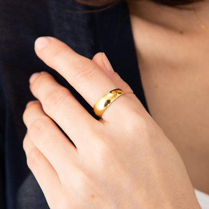 24金 K24 純金 リング 指輪 ゴールド 豪華甲丸デザイン 約4.5g : J