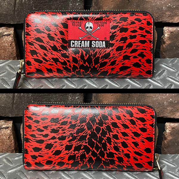 クリームソーダ（CREAM SODA） ◇CSラウンドファスナーウォレット小RED