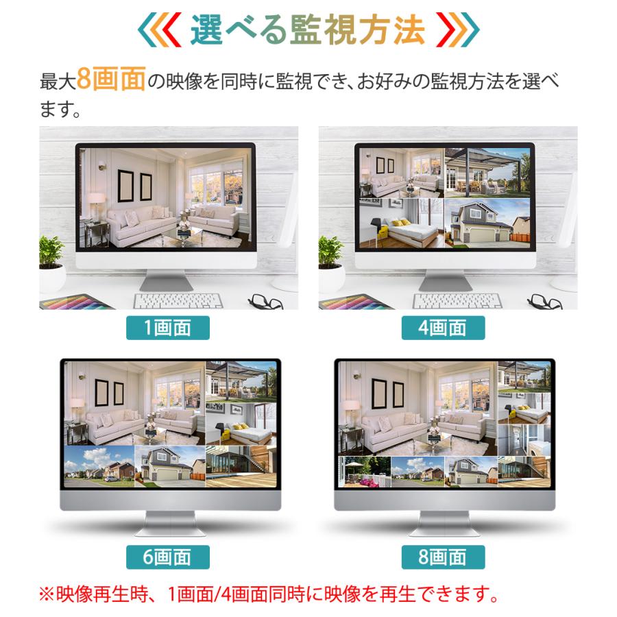 防犯カメラ 監視カメラ ワイヤレス 1-8台 セット 家庭用 屋外 1080P