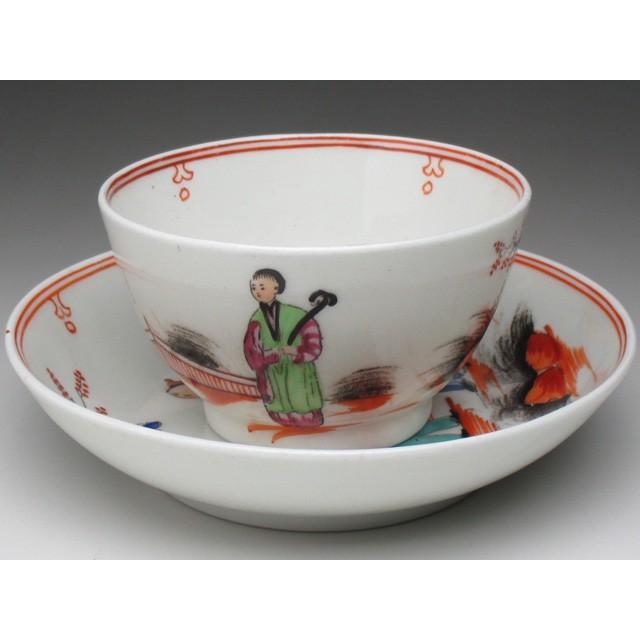 ニューホール 少年と蝶絵 ティーボウル＆ソーサー アンティーク 18