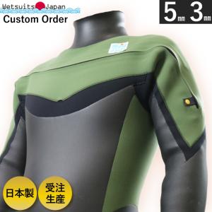 ウェットスーツ セミドライ ロングチェストジップ 5mm 3mm サーフィン