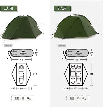 Amazon.co.jp: Naturehike公式ショップ ソロテント 軽量テント 1人用 2