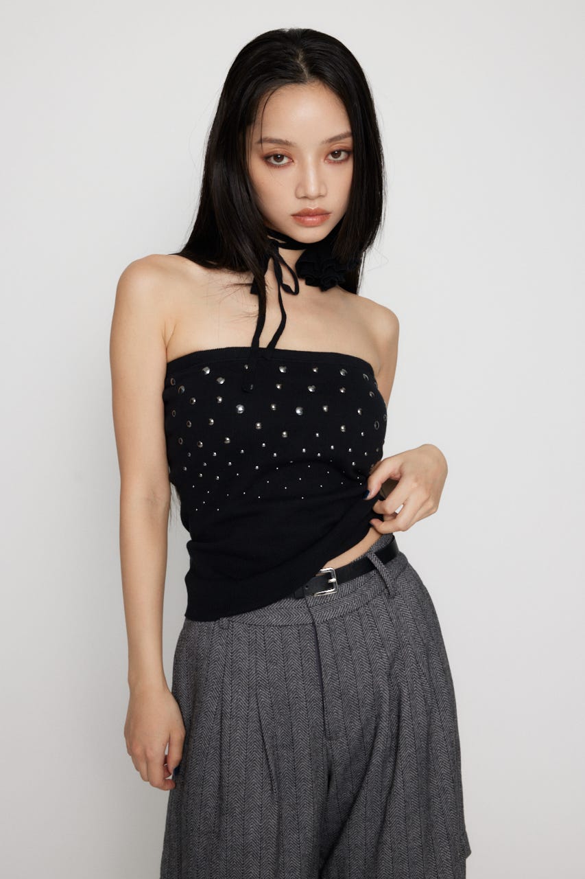 LAGUA GEM | STUDS KNIT ベアトップ (ニット ) |SHEL'TTER WEBSTORE