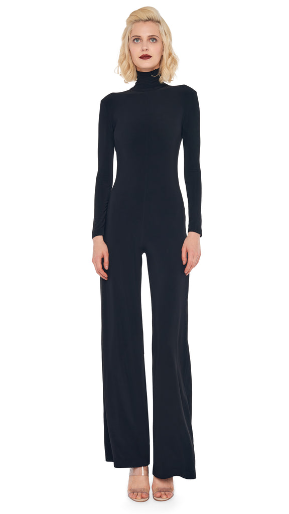 LONG SLEEVE TURTLE JUMPSUIT – Black – Norma Kamali