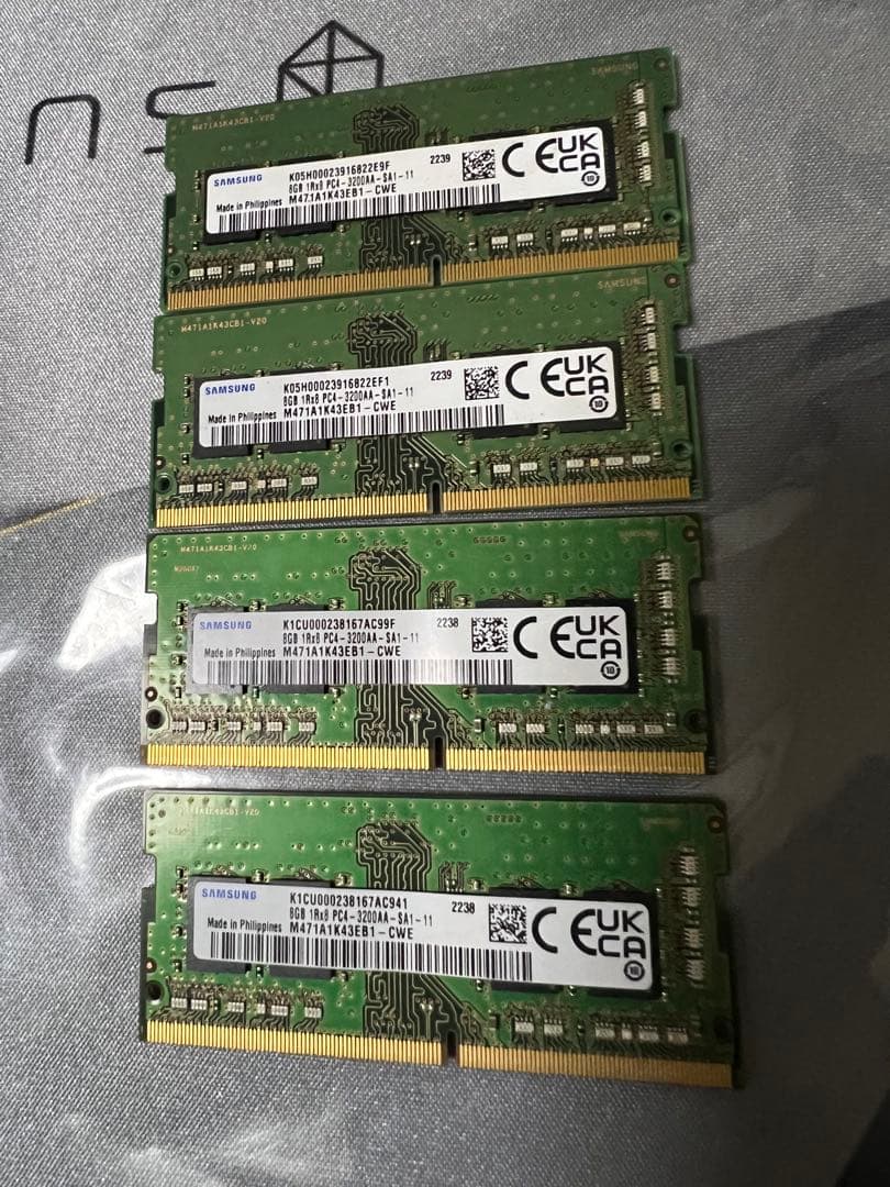 Samsung HP DDR4メモリ4枚セット3200 SAMSUNG（サムスン） ノート用メモリ 4GB/DDR4-3200/PC4-25600/S.O.