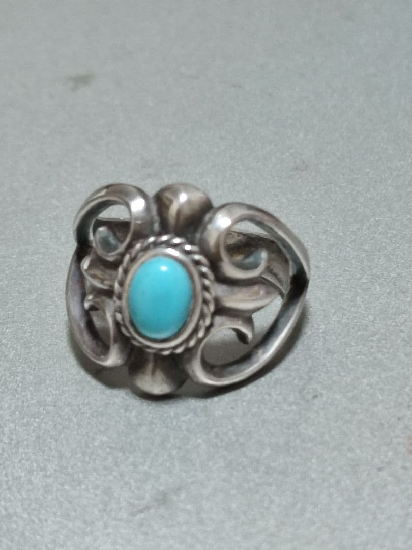 ゴローズgoro's銀縄ターコイズ付きキャストリング小23号 goro's - goro's ゴローズ 銀縄ターコイズピンキーリング シルバー