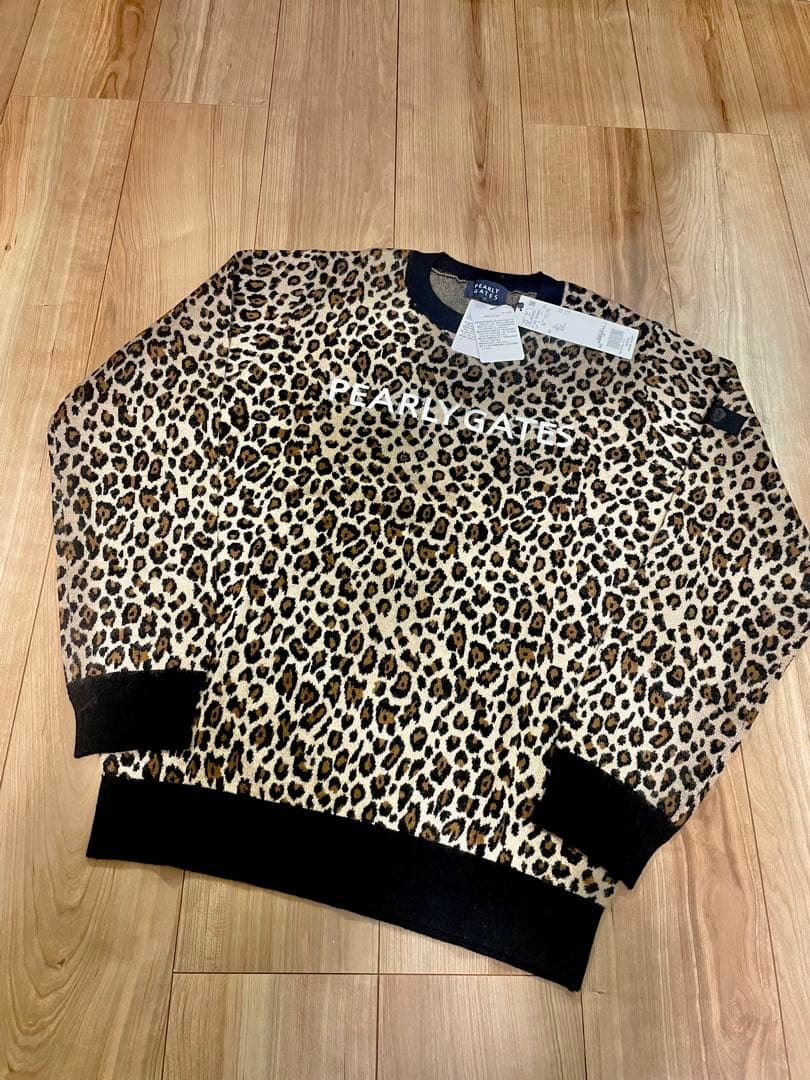 特価【新品】PEARLY GATES カシミヤ レオパード セーター ニット 5 美品 パーリーゲイツ カシミヤ混 ニット レディース サイズ0