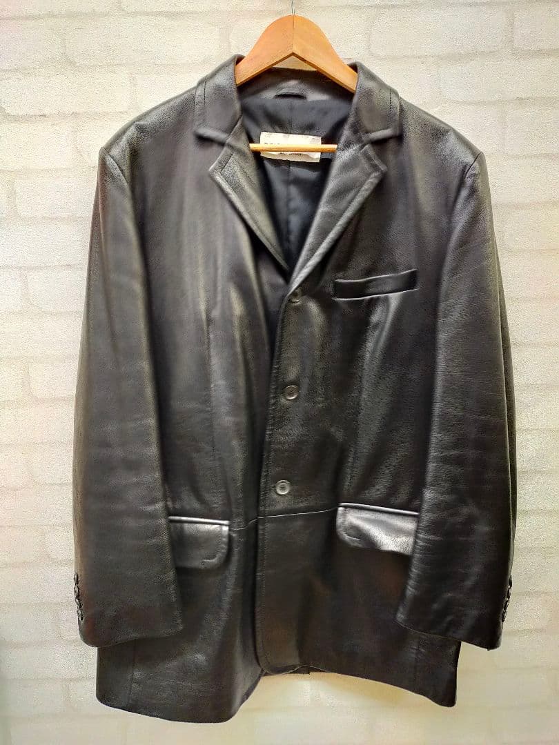 DOLCE&GABBANA ドルガバ レザー テーラードジャケット 本革 黒 DOLCE&GABBANAドルチェ&ガッバーナ ラムレザージャケット/40 ブラック