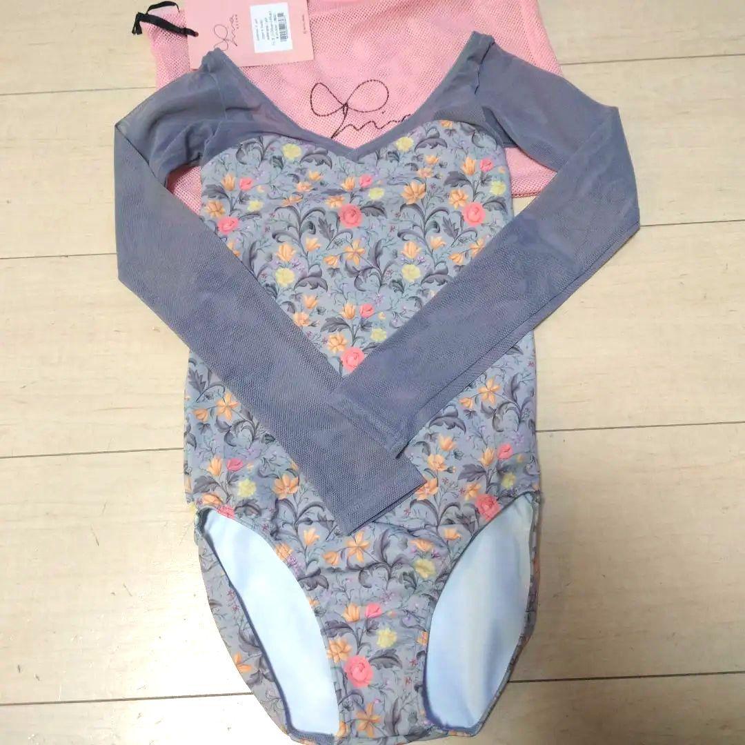 【新品未使用】stina花柄長袖レオタード 130〜140cm stina バレエ レオタード130〜140センチ stinaスティナ バレエ