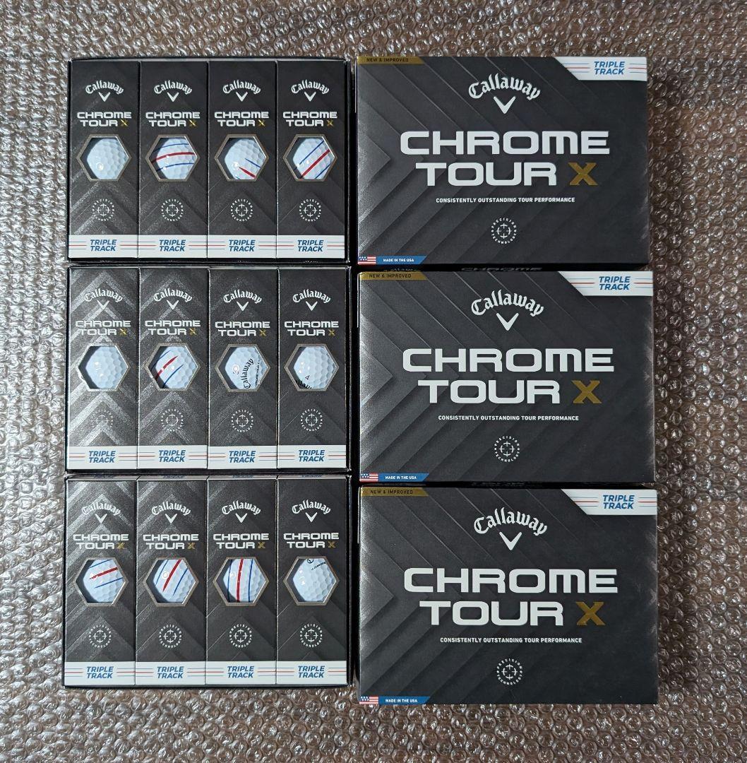 新品　キャロウェイ クロムツアーX ホワイト トリプルトラック　3ダース キャロウェイ Callaway CHROME TOUR X トリプル・トラック ボール