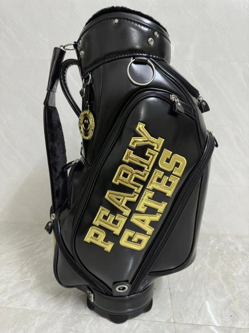 PEARLY GATES ブラック キャディバッグ PEARLY GATES（パーリーゲイツ） ゴルフ 「PEARLY GATES」ワッペン