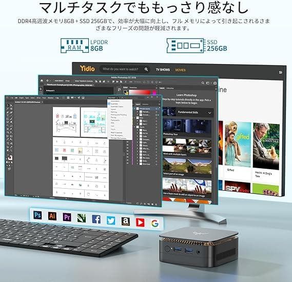 ミニpc 3.60GHz N97 Windows11Pro 8GB 256GB