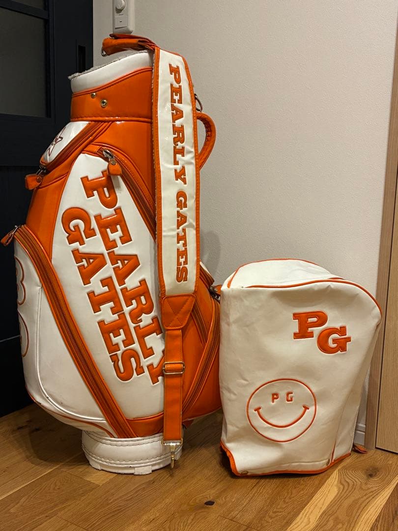 PEARLY GATES キャディーバッグ オレンジ/ホワイト　おまけ有り JACK BUNNY by PEARLYGATES】キャディバッグ 人気 ゴルフ ジャック