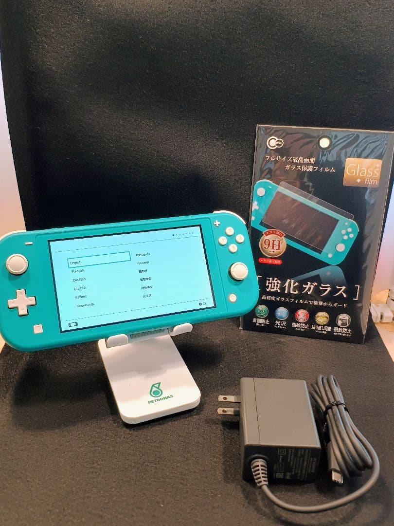 Nintendo Switch Lite ターコイズ 本体 充電器保護フィルム付 Switch Lite用 液晶保護フィルム 自己吸着 | Switch Lite用 周辺機器