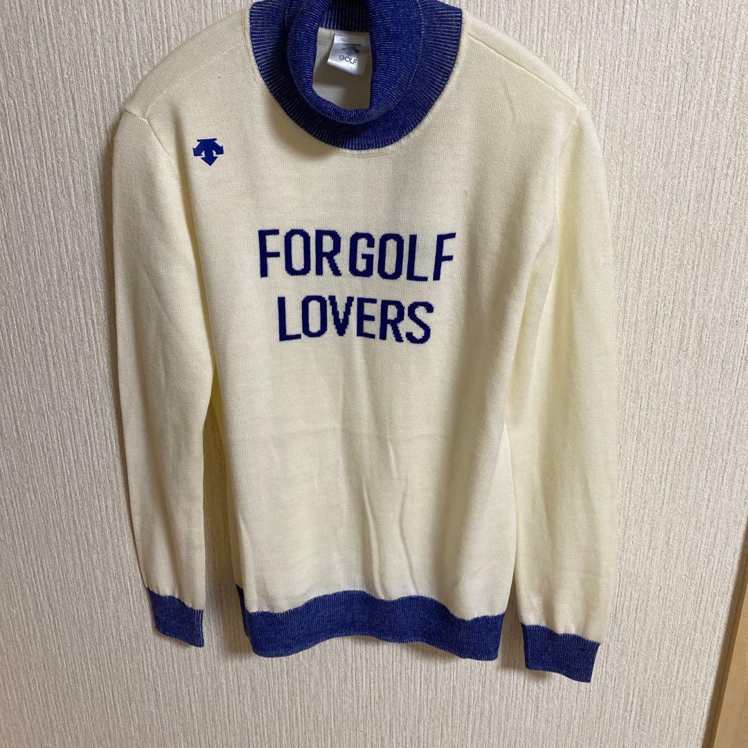 新品タグ付　　デサントゴルフ　ニット　L デサントゴルフ DESCENTE ゴルフ 防風裏地付きリブ編みフルジップ