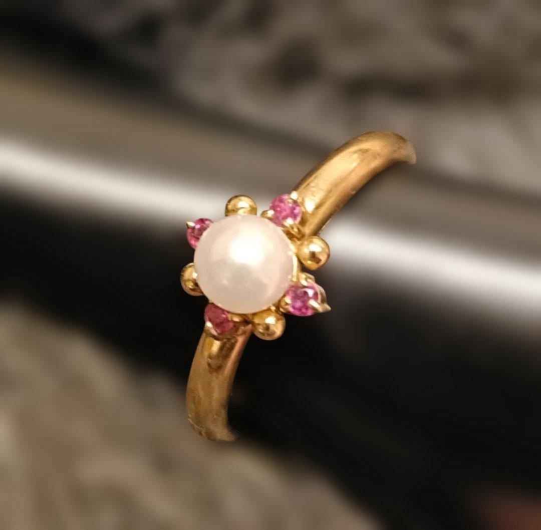 K18ゴールド 真珠 リング 楽天市場】K18 天然 南洋ゴールドパール 指輪 ダイヤモンド 18金 南洋