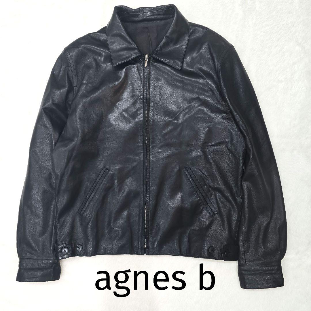 agnes b. リアルレザー シングルライダースジャケット ブラック To b. by agnes レザージャケット ライダース レザー ライダース