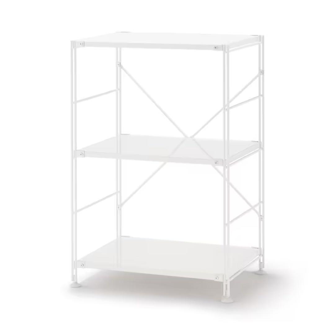 無印良品 スチールユニットシェルフ / 58cm+42cm セット スチールユニットシェルフ・スチール棚セット・小・ダークグレー