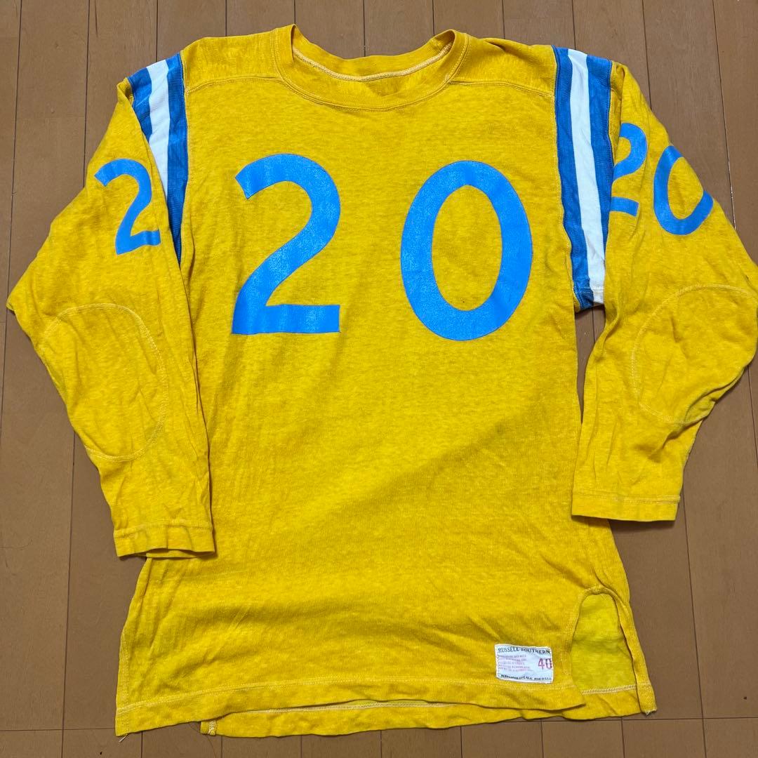 RUSSELL フットボールt ヴィンテージ VINTAGE 60'S RUSSELL SOUTHERN FOOTBALL T-SHIRTS MUSTARD/40