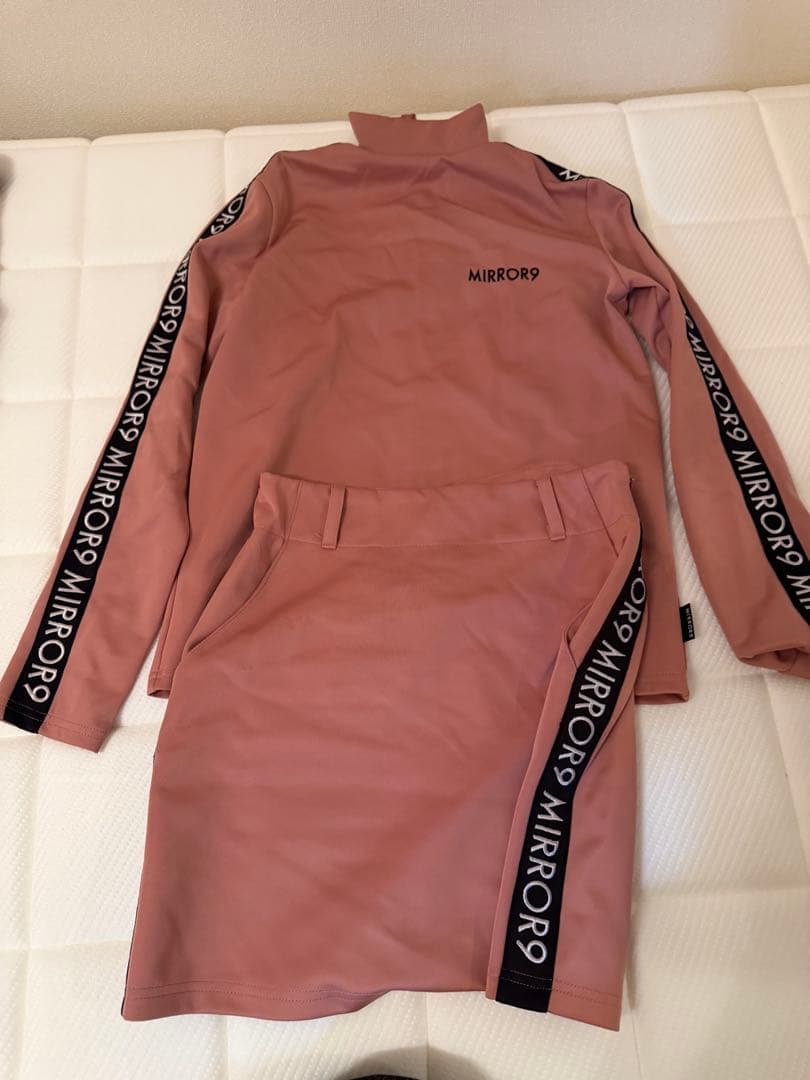 MIRROR9 ピンク トップス スカート セット スカート】ミニスカート ピンク デニム ボトムス プリーツスカート